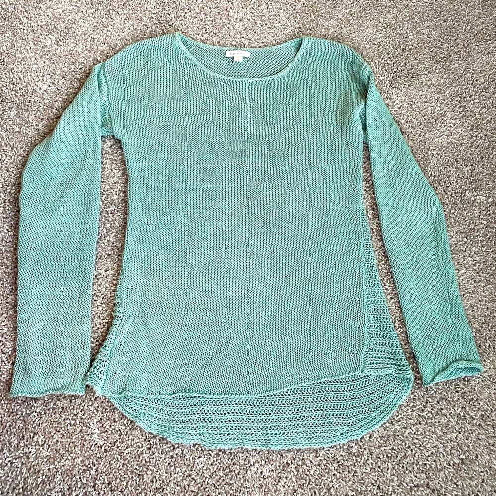 Garnet Hill Linen Boat Neck A-Line Sweater